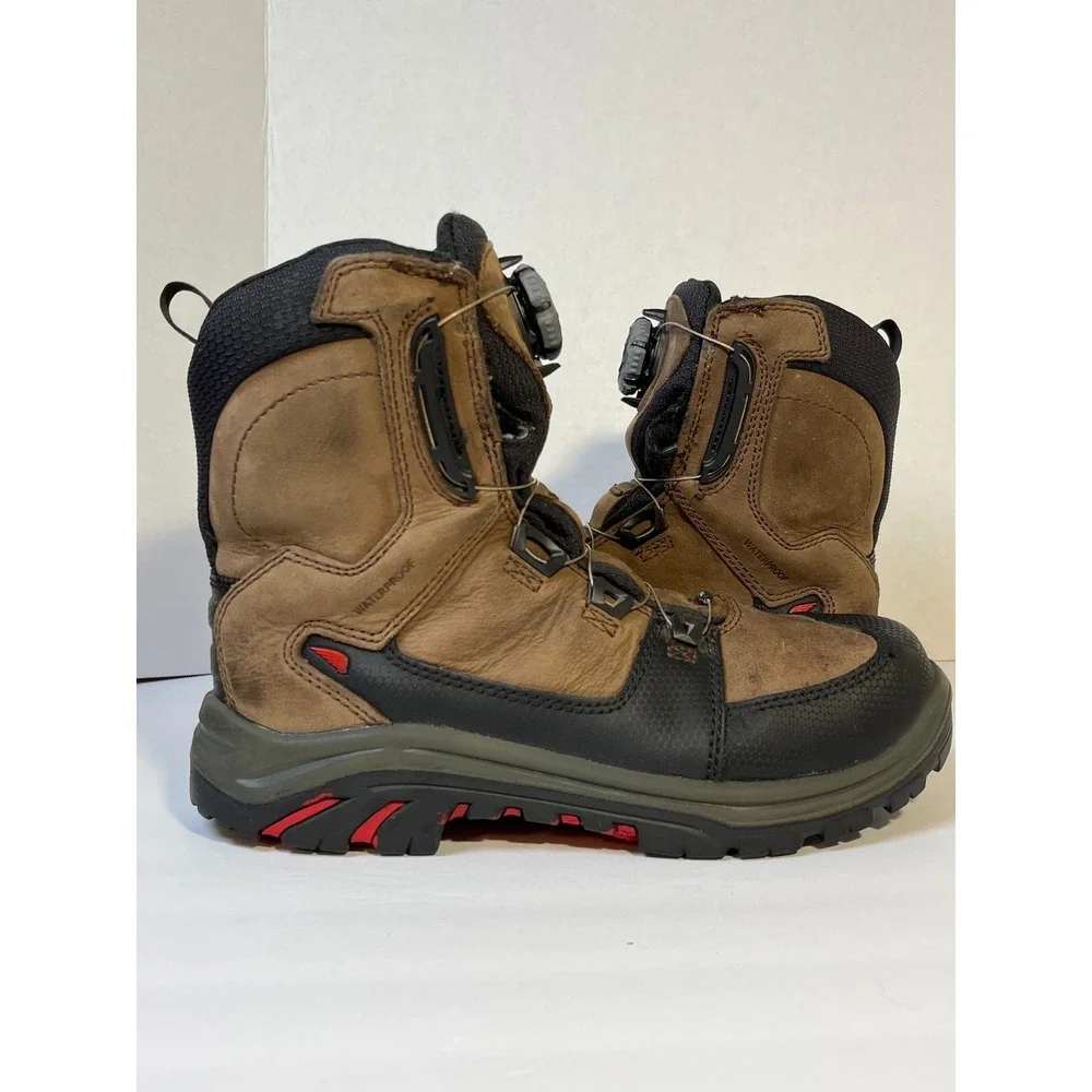 Red Wing Waterproof Safety‎ Toe BOA Lacing Work Boots Brown Black Size 8 EE